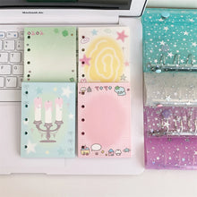 Load image into Gallery viewer, Sparkle Star Mini Binder Notebook M5 Size Pocket Notepads Daily Agenda Diy Photo Album Postcards Collect