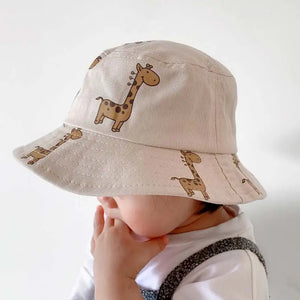 Giraffe Cartoon Bucket Cap - Kids Sun Hat Boys Girls Summer Panama Hat