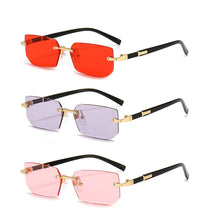 Load image into Gallery viewer, Rimless Sunglasses Rectangle Fashion Popular Women Men Shades Small Square Sun Glasses For Female Male Summer Traveling Oculos