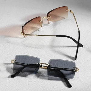 Chic UV400 Frameless Sunglasses for Icy Summer Days