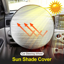 Load image into Gallery viewer, Car Steering Wheel Sun Shade Double Thick Anti-UV Sunscreen Silver Cover