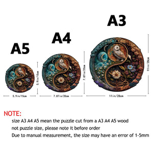 Owl Under Moon Wooden Puzzle: Holiday Gift for Adults & Kids, Challenging Shape