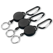 Load image into Gallery viewer, Retractable Keychain Badge Reel Holder Clips Easy-To-Pull Buckle Rope Elastic Keychain for Keychain for Camping Outdoor Key Ring