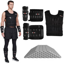 Load image into Gallery viewer, 20kg Adjustable Weight Training Suit Empty Bag Fitness Running Vest, Hand And Foot Strength Training Physical Training Clothing