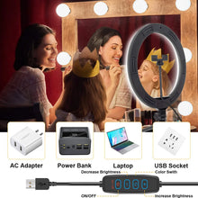 Load image into Gallery viewer, 26 33CM Video Lights Dimmable Light Selfie LED Ring Light USB Ring Lighting Lamp With Tripod Stand To Make Youtube Ringlight