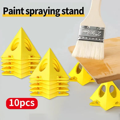 10 PCS Woodworking Paint Bracket Set - Yellow Plastic Cushion Block for Spray Painting
