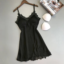 Load image into Gallery viewer, Sexy Pajamas Women's Silk Suspender Nightdress Ladies Spring And Summer Ice Silk Thin Halter Home Service Satin Night Dresses