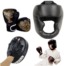 Load image into Gallery viewer, Adults/child MMA Safety Boxing Gloves Helmet Head Gear Protectors PU Leather Gloves Kids Boxing Training Kickboxing Boxer Target