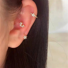 Load image into Gallery viewer, Fashion Stainless Steel Zircon Star Hoops Earrings For Women Vintage Crystal Zirconia Circle Earrings Punk Unisex Rock Jewelry