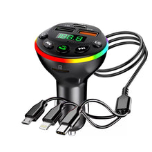 Load image into Gallery viewer, Car Bluetooth 5.0 FM Transmitter MP3 Modulator Player Handsfree Audio Receiver With 3 in 1 Charge Cable for IPhone Huawei Xiaomi