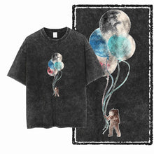 Load image into Gallery viewer, SA ASTRONAUT SPACE THEMES Printed Cotton Acid Washed Graphic Unisex T Shirt Cool Streetwear Men Tshirts Big Size Tee for men