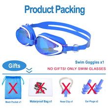 Load image into Gallery viewer, JSJM Professional Kids Swimming Goggles Anti-Fog UV Protection Waterproof Silicone Swim Glasses for Boys Girls Swim Eyewear Gift