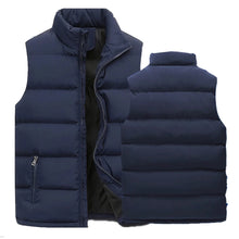 Load image into Gallery viewer, Men’s Warm Vest Jacket – Waterproof Sleeveless Winter Coat with Zipper &amp; Stand-up Collar