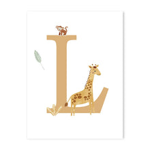Load image into Gallery viewer, Customized Baby Name Poster Jungle Animals Lion Zebra Elephant Canvas Painting Kis Bedroom Wall Art Print Pictures Nursery Decor