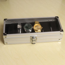 Load image into Gallery viewer, Useful Aluminium Watches Box 12 Grid Slots Jewelry Watches Display Storage Box Square Case Suede Inside Rectangle Watch Holder