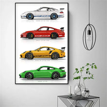 Load image into Gallery viewer, 911 GT3 RS Supercar Poster Canvas Print Frameless Wall Art Gift for Car Lovers