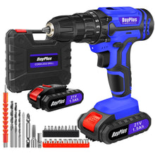 Load image into Gallery viewer, 21V Cordless Drill,Electric Screwdriver Tools Kit with 25+1 Torque Setting,2 Variable Speed,29PCS Accessories,LED Work Light