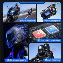 Load image into Gallery viewer, Q58 Max Motorcycle Intercom Headset Helmet Waterproof 300M BT Wireless intercommunicator For2 Riders Music Share With Flashlight