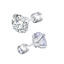 Load image into Gallery viewer, TOP 4 Color Titanium Steel Stud Earrings for Men Women CZ Zircon Screw Silver Black Rose Golden Earring Best Gift Jewelry