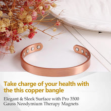 Load image into Gallery viewer, ARADOO Magnetic Pure Copper Bracelet Minimalist Cuff Bangle for Men Women