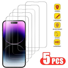 Load image into Gallery viewer, Tempered Glass for iPhone 14 Pro 15 16 17 13 12 11 pro max screen protector for iphone 15 pro mica for iphone 13 14 pro glass