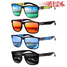 Load image into Gallery viewer, 4 PCS Fashion Vintage Pattern Square Sunglasses Men Women Fishing Driving Man Luxury Brand Designer Sun Glasses UV400 Eyewear ﻿