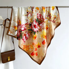 Load image into Gallery viewer, 90*90Cm Square Scarf Twill Silk Feeling Women Head Shawls and Wraps Luxury Hair Tree Print Neck Scarves Hijab Bandana Pashmina