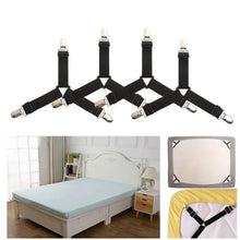 Load image into Gallery viewer, 4Pcs Bed Sheet Fasteners - Adjustable Elastic Clips for Mattress Cover &amp; Bed Sheet Organizer