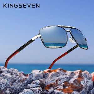 KingSeven Aluminum Polarized Sunglasses: Fashion Frame Mirror Sun Glasses