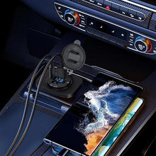 Load image into Gallery viewer, NEW 117W Dual PD Dual QC 3.0 USB Car Charger with Voltmeter Socket Power Outlet Adapter Waterproof for 12V/24V Car Boat Hot Sale