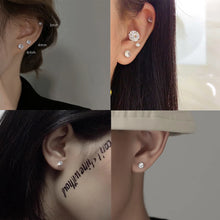 Load image into Gallery viewer, LUXUSTEEL 1Pairs/2Pcs Stainless Steel Crystal Studs Earrings For Women Men 4 Prong Tragus Round Clear Cubic Zirconia Ear Jewelry