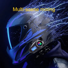 Load image into Gallery viewer, Q58-MAX Motorcycle Helmet Bluetooth Headset Intercom LED Lighting Dual 500M IP65 Rateddeep Waterproof Stereo FM Radio Interphone