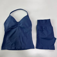 Load image into Gallery viewer, No Logo 2Pcs Gym Set Women Backless Tank Tops High Waist Scrunch Seamless Shorts Gym Suit Fitness Clothes Activewear Workout Set