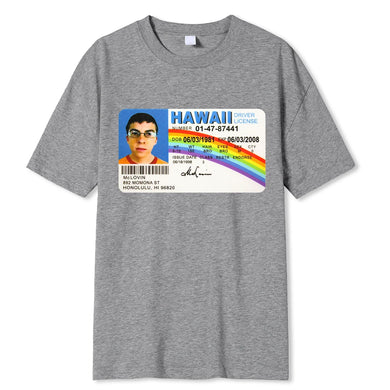 McLovin ID Card T-Shirt Men's Cotton Geek Tee Unisex Summer Superbad Shirt