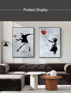 Banksy Street Graffiti Decorative Canvas Painting Art Poster Abstract Figure Mural Room Wall Decoration Prints