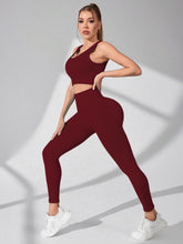 Load image into Gallery viewer, Women’s Workout Sets 2 Piece - Seamless Yoga Leggings and Cross-Strap Sports Bra Gym Outfits Activewear Matching Set