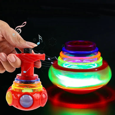 9cm Music Gyroscope Toy Kids Luminous Flashing Cartoon Rotating Play
