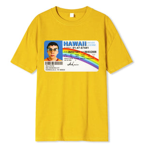 McLovin ID Card T-Shirt Men's Cotton Geek Tee Unisex Summer Superbad Shirt