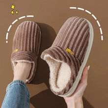 Load image into Gallery viewer, Evshine Soft Sole Slippers For Women Winter Fashion Women Fur Slippers Fuzzy Plush Men Slippers Warm Furry Women Cotton Shoes