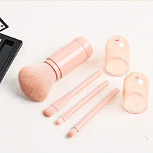 Load image into Gallery viewer, 4-in-1 Travel Makeup Brushes Set - Retractable Kabuki &amp; 3 Small Eye Brushes