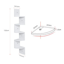 Load image into Gallery viewer, 5-layer wooden wall rack corner rack wall-mounted bookshelf modern simple home decoration storage