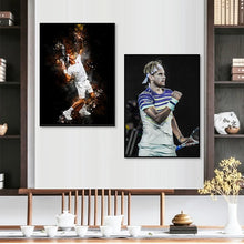 Load image into Gallery viewer, Modern Tennis Wall Art - Rafael Nadal &amp; Roger Federer - Oil on Canvas Posters &amp; Prints