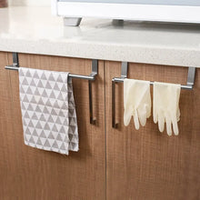 Load image into Gallery viewer, Over Door Towel Rack - Stainless Steel Hanging Bar for Bathroom and Kitchen Cabinet