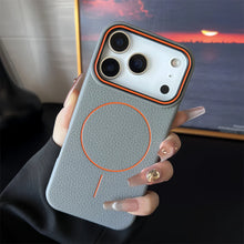 Load image into Gallery viewer, Frosted Hit Color Lichee Pattern Magnetic Phone Case For iPhone 17 Air 16 15 14 13 12 11 Pro Max Plus For Magsafe TPU Soft Cover