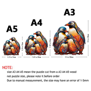 Wooden Penguin Puzzle - Irregular Animal Shape, Gift Box, Stress Relief & Family Fun