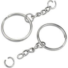 Load image into Gallery viewer, 30PCS Split Key Ring Chain Silver Metal Parts Jump Rings Connector DIY Jewelry