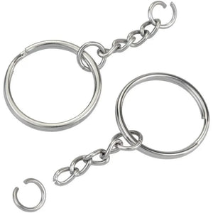 30PCS Split Key Ring Chain Silver Metal Parts Jump Rings Connector DIY Jewelry