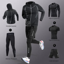 Load image into Gallery viewer, 3-7Pcs Men's Ice Fiber Quick-Dry Running Fitness Full Set/Suit Tracksuit For Marathon, Training Cycling，Jogging,Gym， sweatpants