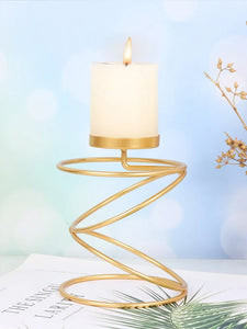 Golden Metal Candle Holder: Luxury Wedding Home Decor