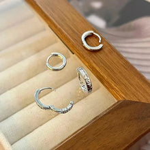 Load image into Gallery viewer, 4Pcs/set Stainless Steel Aesthetic Zircon Crystal Hoop Earrings for Women Egirl New Y2K Cool Daily Wear Jewelry Accessories